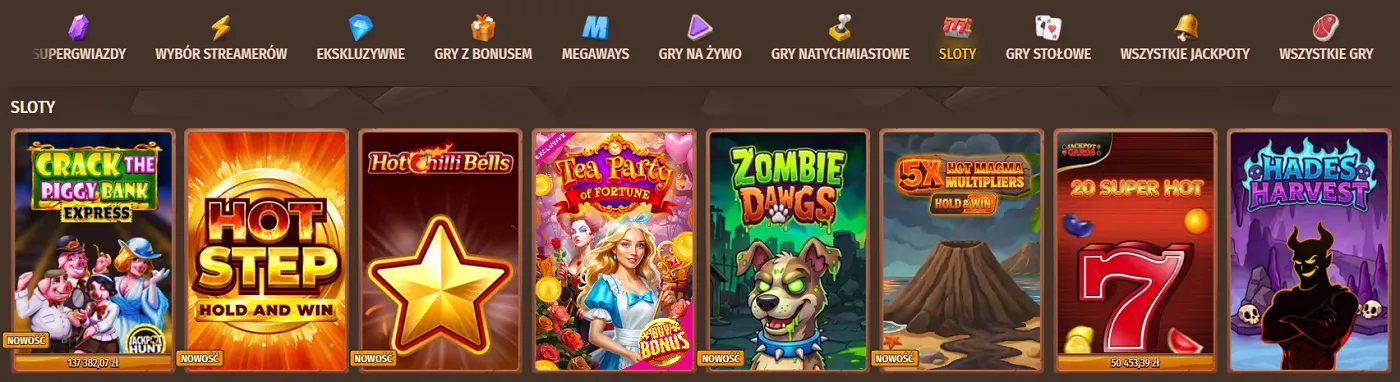 Katalog slotów w Stone Vegas